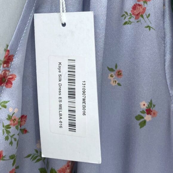 NWT Reformation Kaye Silk Midi Dress Melba Light Blue Size 16 Plus - Picture 13 of 16